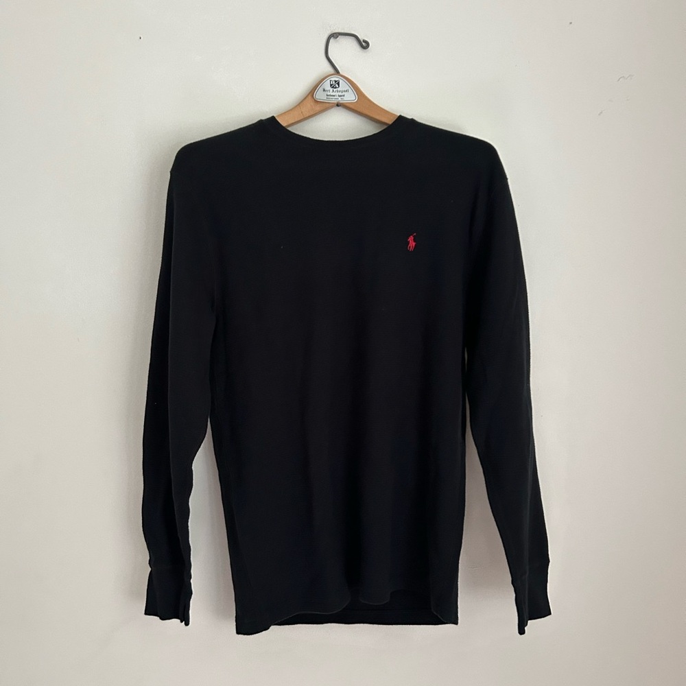 Ralph Lauren Black Long Sleeve with Red iconic Emblem